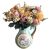 Auntwhale 人工花アールローズブーケシルクアレンジメントラージパレスローズ