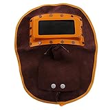 Homyl 牛革　溶接ヘッド　溶接ヘルメット　保護フード　耐磨耗性　ネックカバー　キャップ　帽子　二重レンズ　