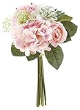 asca 造花 ミックスフラワーブーケ 花径2~10cm ピンク A-32860-003