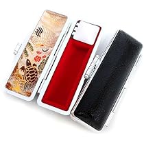 Amazon | 印鑑ケース 高級牛もみ皮ケース 黒色 鶴亀 （10.5mm