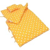 お昼寝布団 ７点セット ドット柄 オレンジ