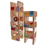 【ノーブランド品】 28個/セット　木製おもちゃ　積み木　木製ブロック　建築する　ドミノ　パズルゲーム　プレゼント