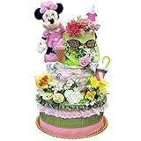 おむつケーキ ディズニーミニーマウス ダイパーケーキ 女の子 人気の 出産祝い パンパース ３段（Ｆ）3022Ｓ