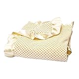 Trend Lab Banana Cream Delightful Dot Velour and Satin Receiving Blanket