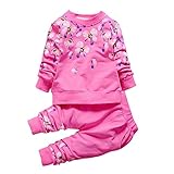 FEVON　上下セット　ベビー　子供服　セットアップ　2点セット　女の子　ガールズ　赤ちゃん　可愛い　花プリント　全5色　春　秋　Tシャツ　長袖　ロングパンツ　コットン　キッズ　ベビー服　幼児　ルーム