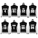 cahaya lotus(ワールド雑貨チャハヤロータス) EXO【エクソ】 ジャンパー 長袖 ブラック 韓流グッズ 韓国アイドル 応援グッズ コンサート ライブ メンバー着用 メンバー名前入り 男女兼用 ダンス HIPHOP ヒップホップ 練習服 コスプレ SU HO(スホ) BAEK HYUN(ベッキョン) CHAN YEOL(チャニョル) D.O.(ディオ) KAI(カイ) SE HUN(セフン) XIU MIN(シウミン) LAY(レイ) CHEN(チェン) (XL, CHAN YEOL(チャニョル))