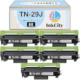 【InkCity】Brother(ブラザー)用 TN-29J 互換トナーカートリッジ【Black×5本】大容量【純正品と互換可能/高発色/個別包装/安心サポート】対応機種：HL-L2375DW、HL-L2370DN、HL-L2330D、MFC-L2750DW、MFC-L2730DN、DCP-L2550DW、DCP-L2535D、FAX-L2710DN