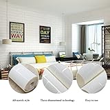 KINLO DIY 壁紙 はがせる 白いレンガ 壁紙 かんたん貼付 シール式 壁紙 高品質の不織布　3D 立体感 0.53M×5M(1ロール)