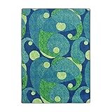 Joy Carpets Kid Essentials Jazzy Teen Area Rugs 92-Inch by 129-Inch by 0.36-Inch Blue/Teal [並行輸入品]