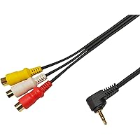 F-Factory 4極 3.5mm ミニプラグ L型 (オス) - RCAジャック×3(メス) (赤・白・黄)ケーブル 1.5m 4極ミニプラグ - RCA変換ケーブル (1.5m) C-069-1.5m