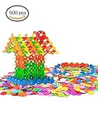 lexvss 500枚入りSnowflakeクリエイティブConstruction建物ブロック教育玩具セット、Preschool Snowflakes StemトイGifts forキッズ男の子女の子
