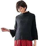 Angeliebe エンジェリーベ マタニティ ニット 授乳 しやすい 日本製 ホールガーメント フレア スリーブ ボトル ネック 産前 産後 妊婦服 フリー ネイビー 21731 21731100