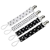 Kingsie おしゃぶりホルダー 4枚セット おもちゃクリップ 赤ちゃん かわいい 落下紛失防止 (4A)