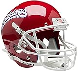 NCAA Fresno State Bulldogsスカーレットレプリカヘルメット、1サイズ、ホワイト