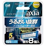 貝印 axia カミソリ 替刃 8個 メンズ 剃刀 ひげそり T字 5枚刃 カイレザー kai razor