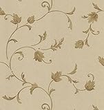 Brewster 429-6755 Tonal Traditions Scroll Trail Wallpaper, 20.5-Inch by 396-Inch, Beige [並行輸入品]
