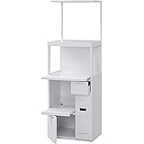 エムケー 上棚板付きレンジ台 『ファインキッチン』 計量米びつ付(容量12kg) 日本製 SKU-306W