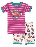 Hatley ハットレイ キッズ女の子 半袖半ズボンパジャマ 100cm、4Y(104cm) マルチカラー 綿100% PJUPAFO001