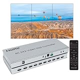 4K 3x3 ビデオウォールコントローラー 9チャンネル HDMI 1.4スプリッター オーディオなし リモコン&RS232 ボタンを押す 3x3 1x1 1x6 2x1 6x1 2x2 3x3 2x4モード カスケード 3x4 4x3 4x4