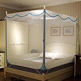 royal-スクエアトップジッパーMosquito Nets暗号化( 1.8 M ( 6フィート)ベッド) ブルー
