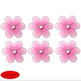 花の装飾2インチダークピンクFuchsia Mini XSサイズナイロンメッシュ花6ピースデコレーションセット装飾赤ちゃん保育園寝室女の子部屋壁ウェディング誕生日パーティーシャワークラフトスクラップブ
