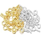 ネジヒートン 約100本 4*8mm セット ホットトンUV樹脂パーツ ネジ イック 金具小物 工作部品 工作用品 金具 DIY材料 (金色+銀色)