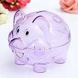 ピンクLizard子供キッズ赤ちゃんポータブルかわいいプラスチックPigクリア貯金箱コイン保存お金ボックスストレージボックスケースToyギフト