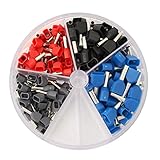 Beho-200Pcs銅絶縁端子グレー0.75mm2レッド1.0mm2ブラック1.5mm2ブルー2.5mm2