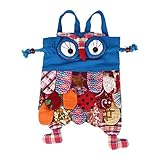 (ビグッド)Bigood キッズ リュックサック 可愛い デイパック 切り替え バックパック 子ども用バッグ 折り畳み リュックサック エスニック アウトドア 登山 フクロウ型 E