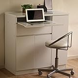 パソコン周りをまとめて収納デスク　90幅　AKT-90 (ホワイト)