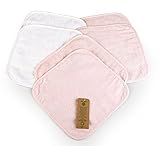 Arus Baby Organic Turkish Cotton Soft Sensitive Natural Washcloths, (4 Pink, 2 White), 12x12 by Arus