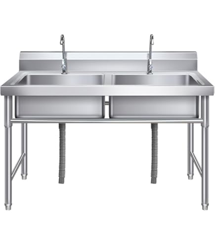 Amazon | 【業務用】2槽シンク 幅900 奥行450 高さ890 バック