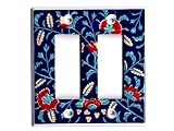 【有田焼】染錦芙蓉絵(6穴)コンセントカバー
