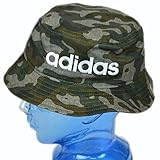 アディダス adidas 子供用 帽子 迷彩柄 サイドロゴ バケットハット キッズ ジュニア （ネイビー）