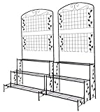 リビングアウト(Living Out) アイアンプランタースタンド ラティス付き 3段タイプ 2台組