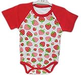 【ベビー服】【子供服】☆半袖ロンパース　STRAWBERRY☆(80)いちご　苺　イチゴ　男の子　女の子　綿100%　コットン100%　カバーオール　前開き　可愛い