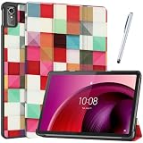 タッチペン1本 フィルム2枚付 Lenovo tab7 / Lenovo Tab M10a 5G LET02 対応 ケース兼用 レノボ タブ7 / AUタブ M10a ソフトバンク A301LV タブレットカバー おしゃれ かわいい 柄入り 耐衝撃 薄型 軽量 オートスリープ機能 法人大量注文対応応 (T0249-Tab7-Colorfulc)
