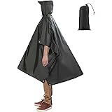 MOPHOEXII Rain Poncho with Adjustable Hood, Waterproof Lightweight Unisex Multifunctional Raincoat for Hiking Festivals Campi