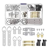 AOLVO 68-in-1フォトフレームAssortedフック画像吊り下げキット( Includiing Hangers Nails Dリング) Heavy Duty画像ペイント詰め合わせハンガーハー