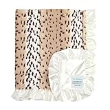 マイブランキー / Latte/White Lynx Luxe Cream W/Satin Back W/Ruffle アニマル プリント ブランケット ギフト myblankee マイ ブランキー 