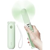 JISULIFE Handheld Fan with 4500 mAh Powerbank Max 46 Hours Runtime, Pocket Fan Portable Battery Operated or USB Powered Foldi