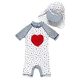 Bonverano(ボンワーラノ)　ラッシュガード　ベビー　男の子　半袖　ワンピース　紫外線対策　UVカット　水着　UPF50+　キャップ付き　二点セット　スイムウェア　ボーイ (星（白）, 6-9M