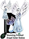 Brilliant & Mo Set of 2 Gorgeous Frosty Solar Angel Lights Garden Stakes With Fibre Optic Wings [並行輸
