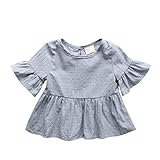 ベビー チュニック Ｔシャツ キッズ プルオーバー 女の子 トップス 子供服 ゆったり (104cm, ブルー)