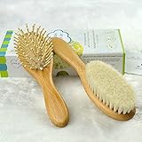 ベビー用ヘアブラシ LinsnField 新生児・乳児用ヘアブラシ 100%天然山羊毛 誕生祝にぴったり プレゼントに、土産に最適 プレゼント包装無料