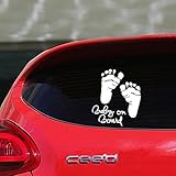 Wispun　Baby on Board ステッカー 赤ちゃん乗ってる　赤ちゃん乗車中　外貼り (ホワイト)