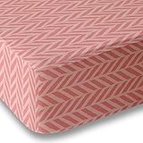 Coral Herringbone Crib Sheet for Boys and Girls - Double Brushed Ultra Microfiber Luxury Crib Sheet 