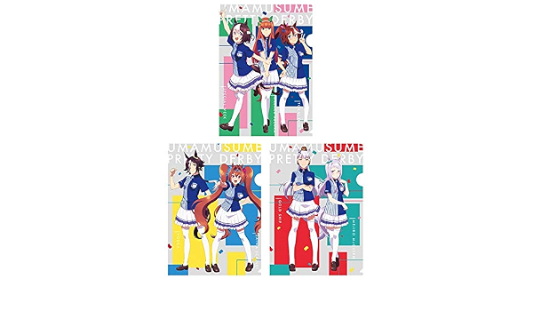 Amazon ローソン限定 18 ウマ娘 プリティーダービー クリアファイル 3枚セット スペシャルウィーク サイレンススズカ トウカイテイオー ウオッカ ダイワスカーレット ゴールドシップ メジロマックイーン アニメ 萌えグッズ 通販