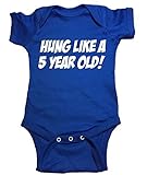 Funny Baby One Piece " Hung Like a 5年古い"ボディスーツ カラー: ブルー