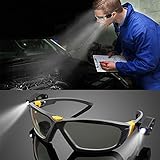 Giantree 安全眼鏡、LEDリーダ安全眼鏡、LED照明、軽量仕様Vindicatorライト付き安全眼鏡